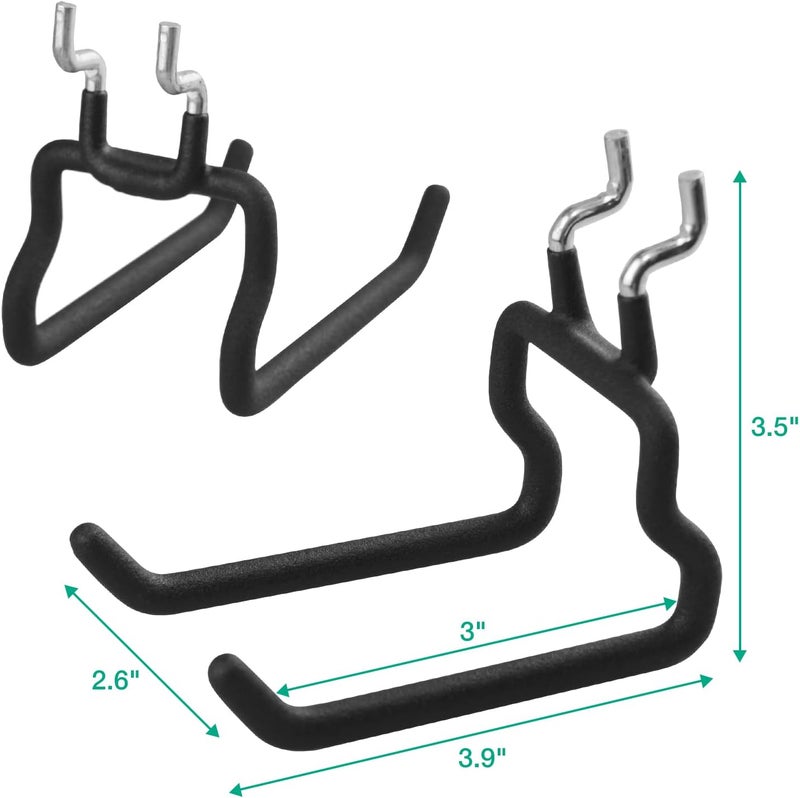 G.CORE 8-Pack Pegboard Hooks, Peg Board Tool Utility Hooks & Hangers Fit 1/4" Pegboards, Heavy Duty Metal Peg Board Shelving Hooks, Wall Organizers and Storage for Craft Room Garage Workbench Office - Image 4